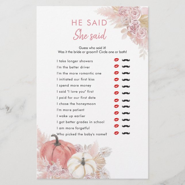 Bohemian Fall i Kärlek Pumpkin sa att hon sa: (Framsida)