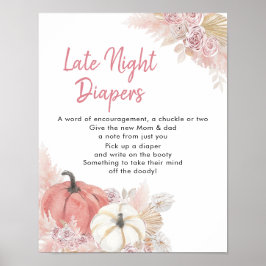 Bohemian Fall in Kärlek Pumpkin Late Night Diaper Poster