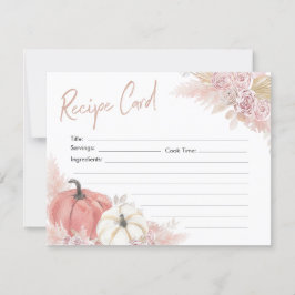 Bohemian Fall in Kärlek Pumpkin Recipe Card Inbjudningar