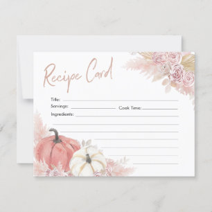 Bohemian Fall in Kärlek Pumpkin Recipe Card Inbjudningar