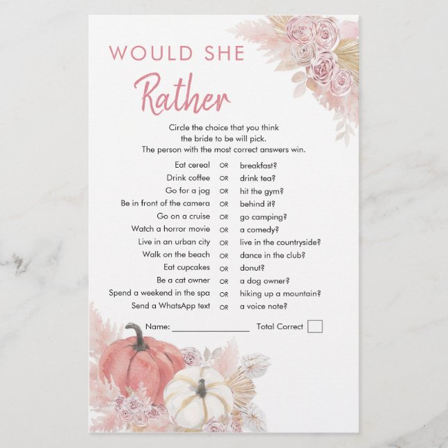 Bohemian Fall in Kärlek Pumpkin, skulle hon hellre (Framsida)