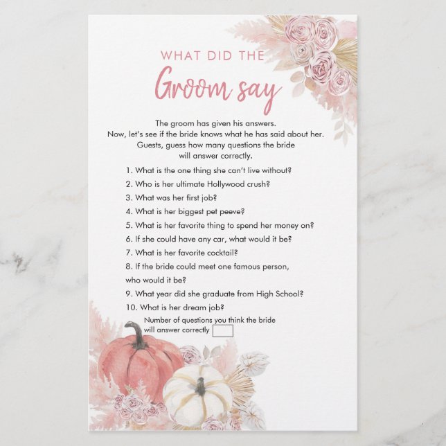 Bohemian Fall in Kärlek Pumpkin What Groom Säg Car (Framsida)