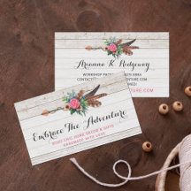 Bohemian Feather Arrow & Ro på Rustic White Wood