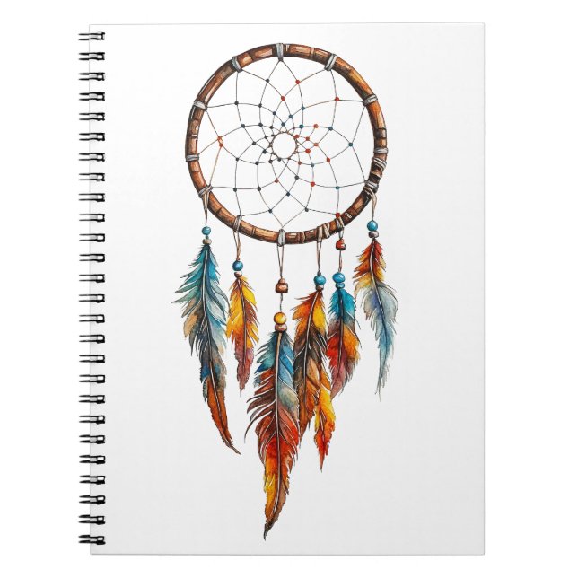 Bohemian Feather Dreamcatcher-anteckningsbok Anteckningsbok (Framsidan)