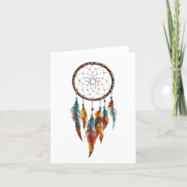 Bohemian Feather Dreamcatcher Hälsning Card Tack Kort