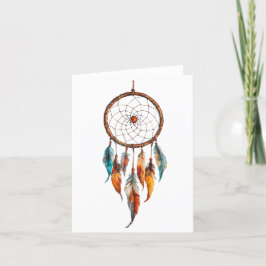 Bohemian Feather Dreamcatcher Hälsning Card Tack Kort