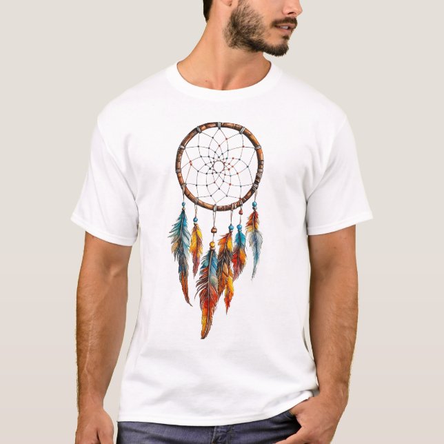 Bohemian Feather Dreamcatcher T-Shirt (Framsida)