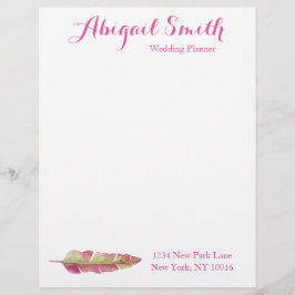 Bohemian Feather Personlig Letterhead Brevhuvud