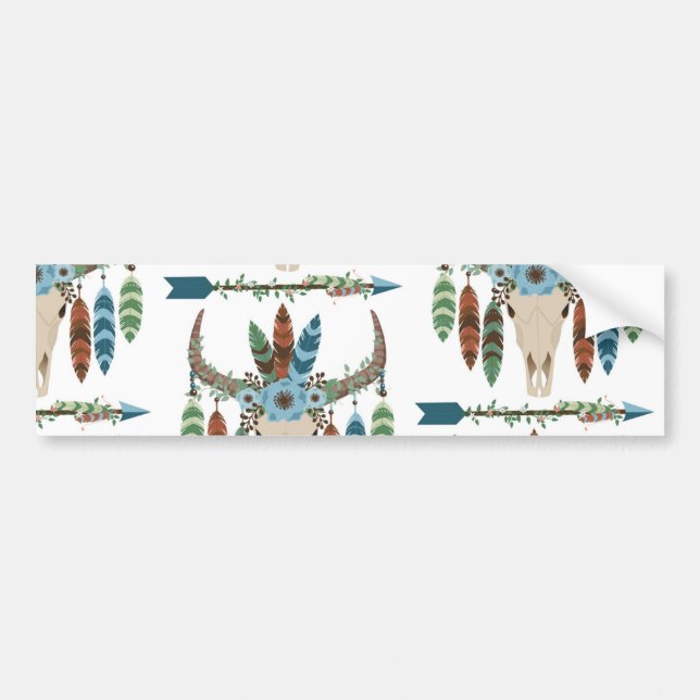 Bohemian Feathers Dreamcatcher Blue Antler Arrow Bildekal (Framsidan)