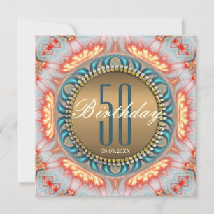 Bohemian Fire Mandala 50:e födelsedagsinbjudan Inbjudningar