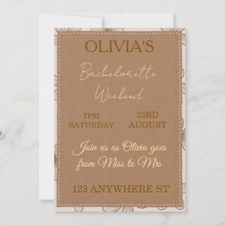 Bohemian Floral Bachelorette Party Invitation Inbjudningar