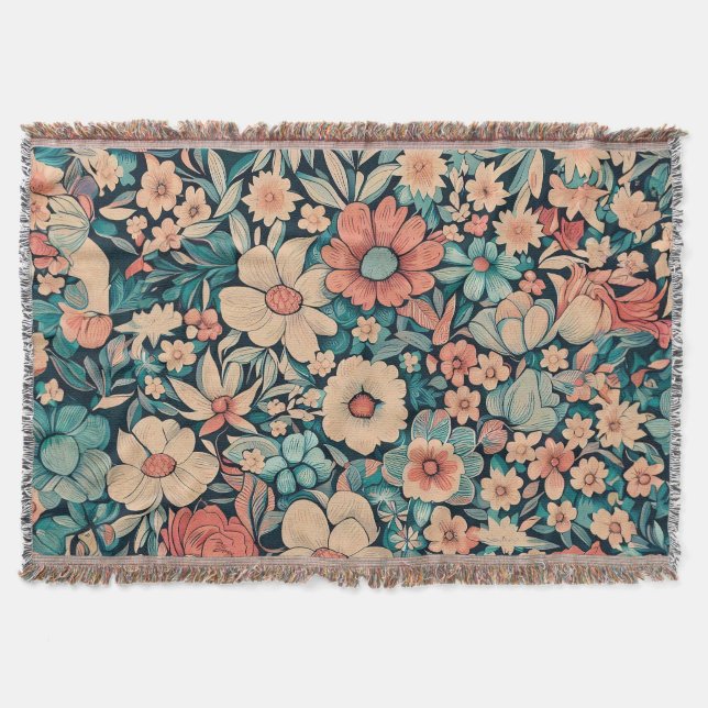 Bohemian Flower Fabric Filt (Framsidan)