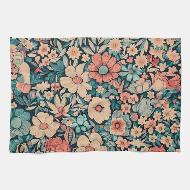 Bohemian Flower Kitchen Towel Kökshandduk (Horisontell)