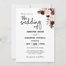 Bohemian Flowers Elegance Wedding bjudande