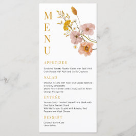 Bohemian Flowers Menu, Whimsical Möhippa Manar Meny