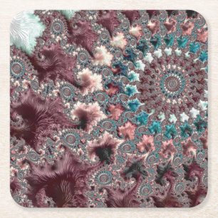 Bohemian Fractal Underlägg Papper Kvadrat