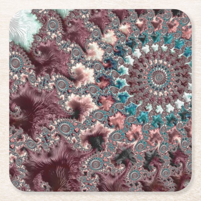 Bohemian Fractal Underlägg Papper Kvadrat (Framsidan)