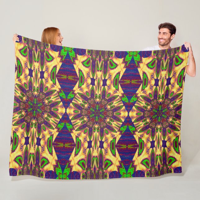 Bohemian Garden Flower sommaren 1 Blommigt Fleecefilt (På plats)