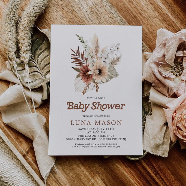 Bohemian Gender Neutral Baby Shower-inbjudan Inbjudningar (Skapare uppladdad)