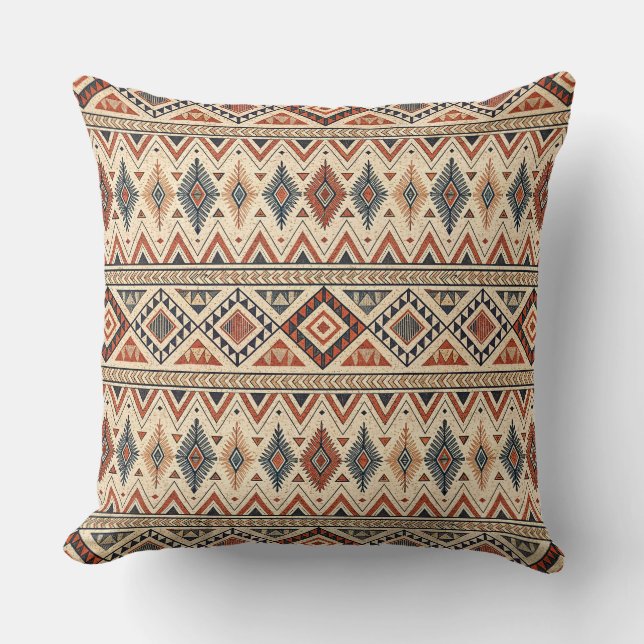 Bohemian Geometric Mönster, Tribal Inspired, Aztec Kudde (Framsida)