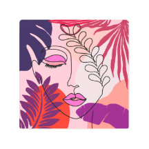 Bohemian Girl Line Art Rosa Aestthetic