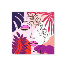 Bohemian Girl Line Art Rosa Aestthetic