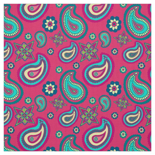 Bohemian Girly Rosa Paisley Mönster Tyg (Prov)