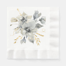 Bohemian Grått Blommigt Möhippa Napkins Pappersservett