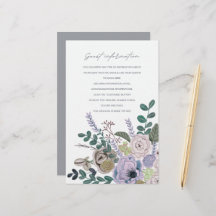 Bohemian grått & lavender Flowers Guest Informatio