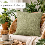 Bohemian green pattern kudde<br><div class="desc">Bohemian green pattern</div>
