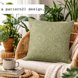 Bohemian green pattern kudde