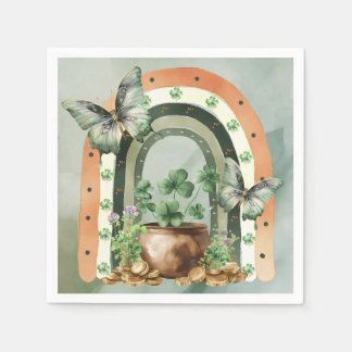 Bohemian Green Watercolor Rainbow Illustration Pappersservett