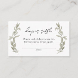 Bohemian Greenery Baby Shower Diaper Raffle Insert Tilläggskort