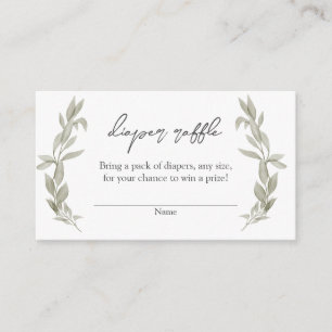 Bohemian Greenery Baby Shower Diaper Raffle Insert Tilläggskort