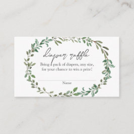 Bohemian Greenery Baby Shower Diaper Raffle Insert Tilläggskort