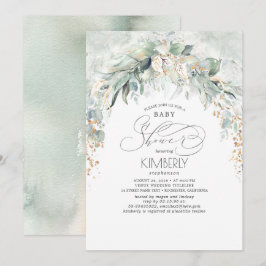 Bohemian Greenery Romantic Summer Baby Shower Inbjudningar