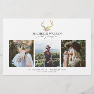Bohemian Guld Antlers Jewelry Boutique Photo Flyer