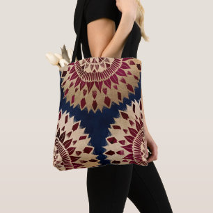 Bohemian Guld flottan Burgundy Hand plockade Manda Tygkasse