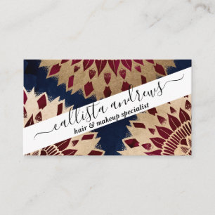Bohemian Guld flottan Burgundy Hand plockade Manda Visitkort