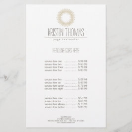 Bohemian Guld Sol Mandala Yoga Flygblad