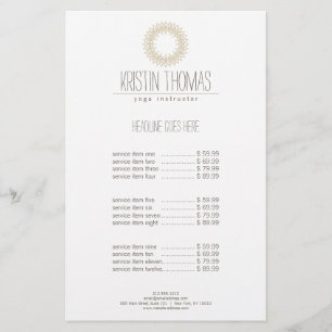 Bohemian Guld Sol Mandala Yoga Flygblad