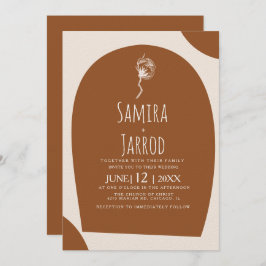 Bohemian Hand plockade Natural Arch Botanical Bröl Inbjudningar