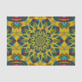Bohemian Hippie Blue Gult Blommigt Ethnic Tribal