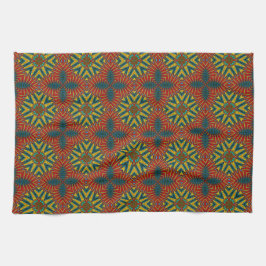 Bohemian Hippie Red Blue Gult Coola Ethnic Tribal Kökshandduk