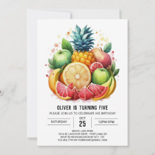 Bohemian Juicy Banana Fruits Birthday Inbjudningar