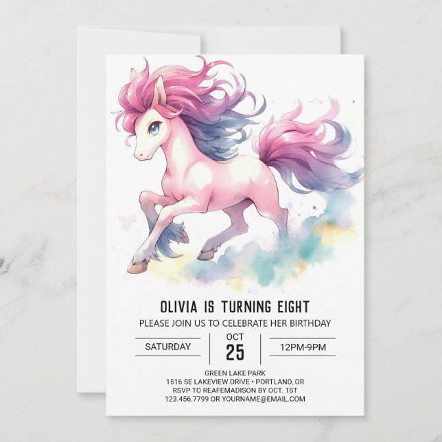 Bohemian Kids Horse Birthday Inbjudningar (Framsida)