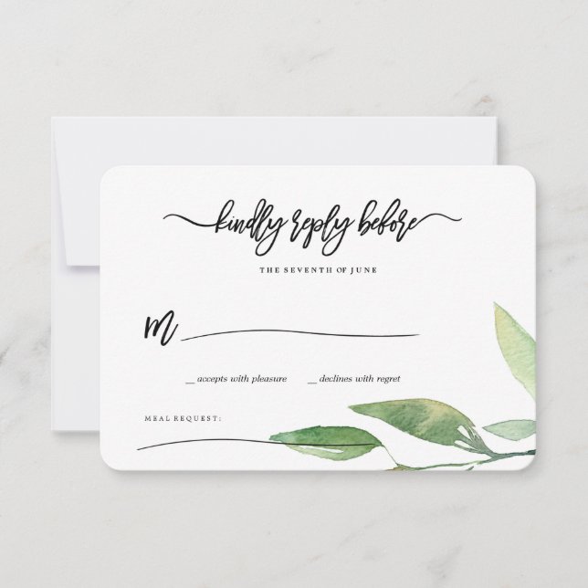 Bohemian Leaves RSVP OSA Kort (Framsida)