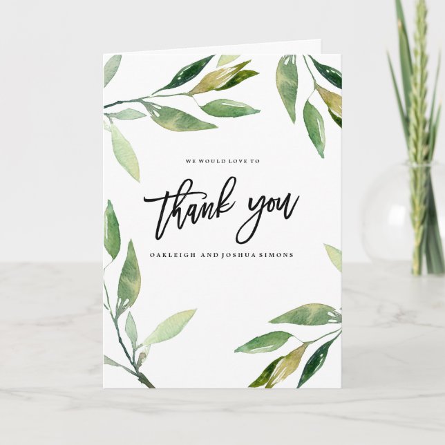 Bohemian Leaves Tack Foto Kort (Framsida)