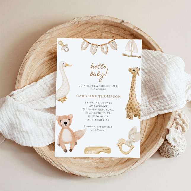 Bohemian Leksak Gender Neutral Baby Shower Inbjudningar (Skapare uppladdad)