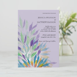 Bohemian Lilac Watercolor Blommigt Bröllop Inbjudningar